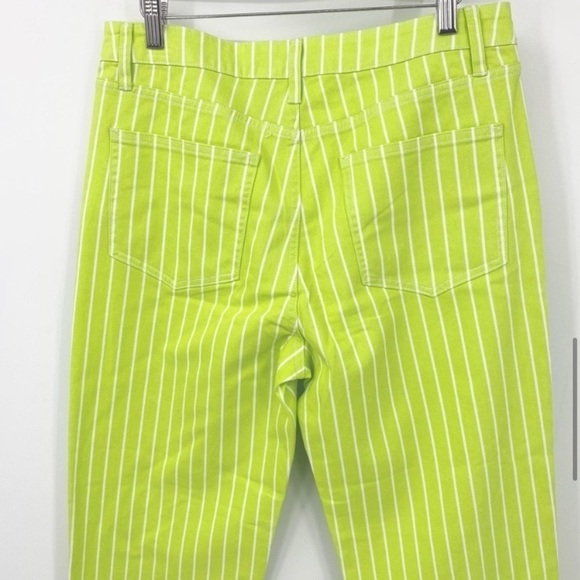 Victor Glemaud Lime Green Striped Ankle Jeans - Picture 6 of 7